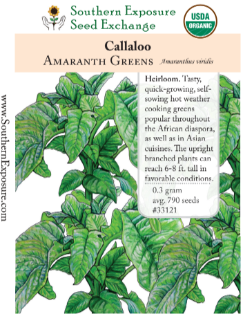 callaloo plant seeds Callaloo Amaranth Greens