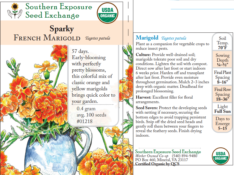 marigold seeds lsa 01218